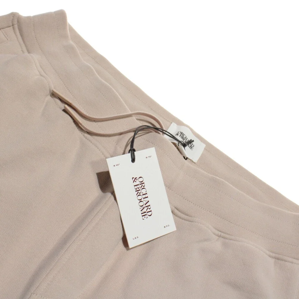 Orchard & Broome NWT Jogger Sweatpants Size L Clinton in Oat Beige Cotton Blend
